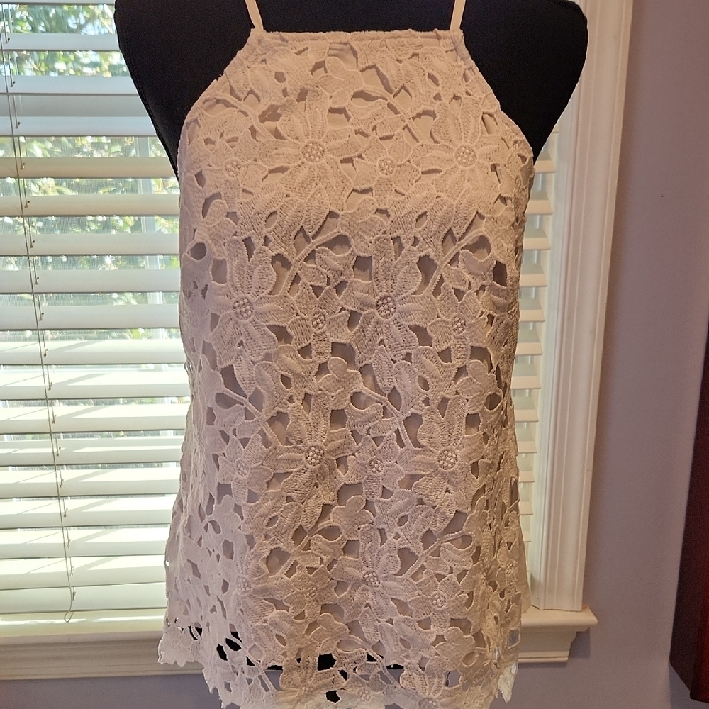 Vince Camuto Cream Camisole Lace Top